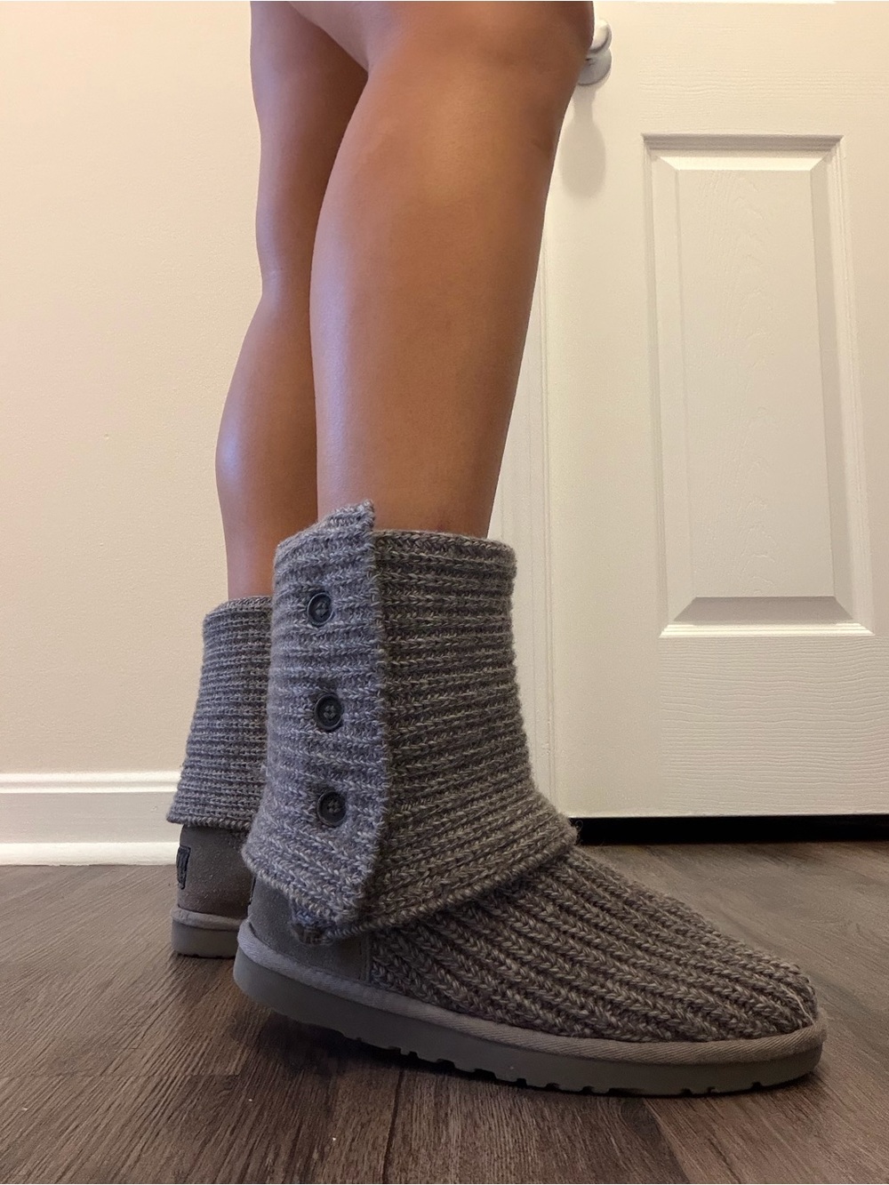 Grey Ugg Knit Boots Gray